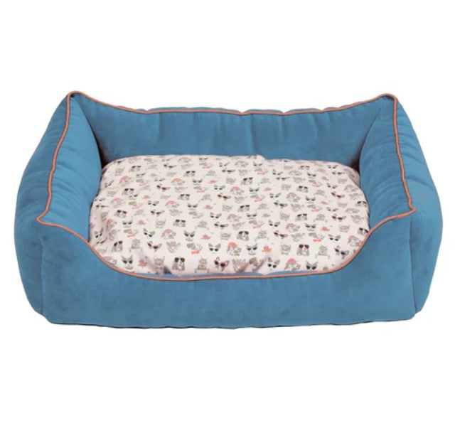 Ministry of Pets Printed Sofa Bed – Blue (S/M)