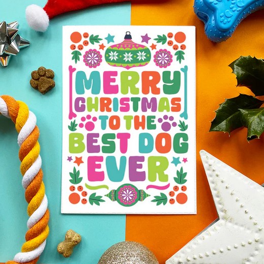 Best Dog Ever Christmas 2025 - Christmas Dog Gift Card (Chicken)