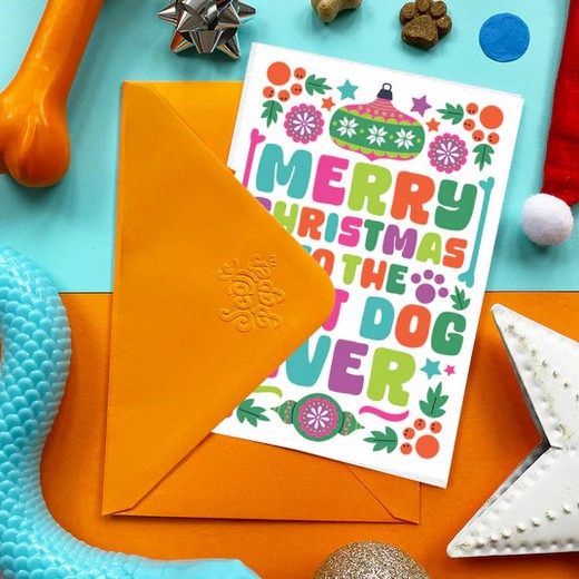 Best Dog Ever Christmas 2025 - Christmas Dog Gift Card (Chicken)