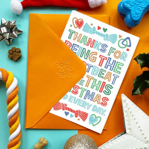 Heartbeat Christmas Dog - Edible Dog Card (Chicken)