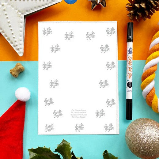 Merry Christmas Pastel - Edible Dog Card (Chicken)