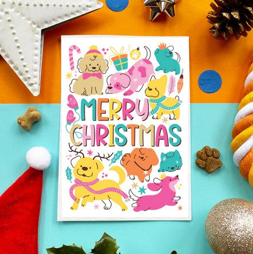 Merry Christmas Pastel - Edible Dog Card (Chicken)