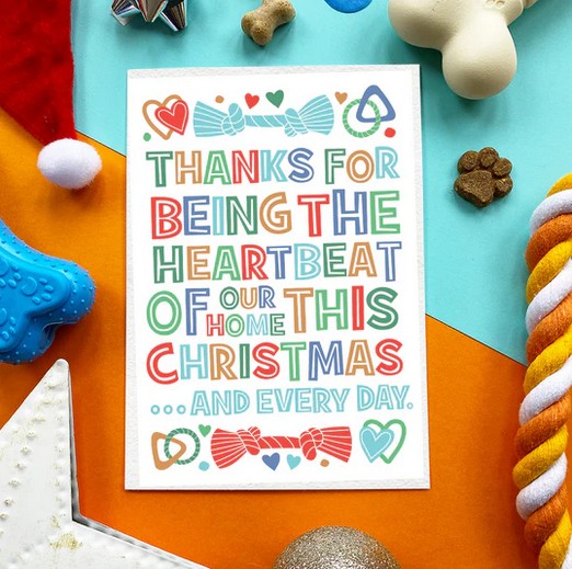 Heartbeat Christmas Dog - Edible Dog Card (Chicken)